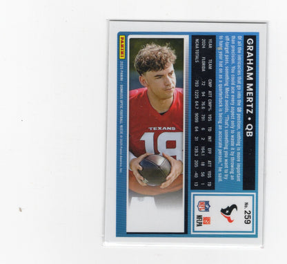 2025 Donruss Optic Graham Mertz Card Rookie Houston Texans #259