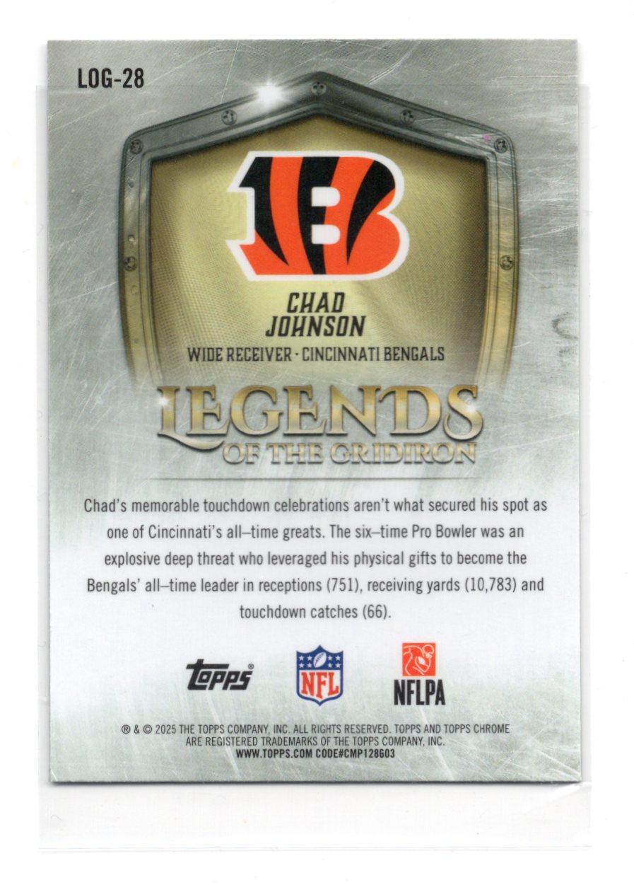 2025 Topps Chrome Chad Johnson Card Legends of the Gridiron Cincinnati Bengals