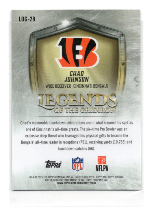 2025 Topps Chrome Chad Johnson Card Legends of the Gridiron Cincinnati Bengals
