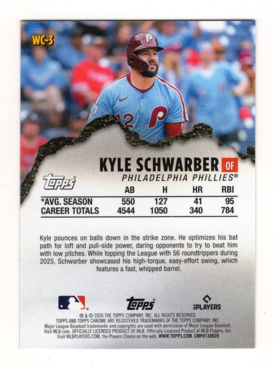 2026 Topps Chrome Kyle Schwarber Card Wrecking Crew Philadelphia Phillies
