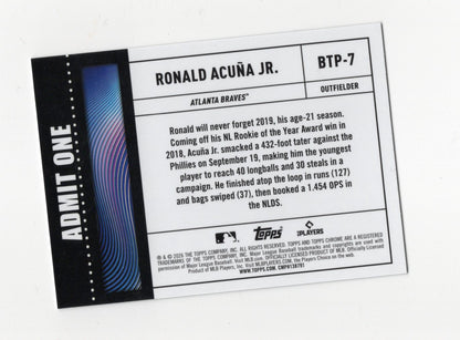 2026 Topps Chrome Ronald Acuna Jr. Big Ticket Player Insert #BTP-7 Braves