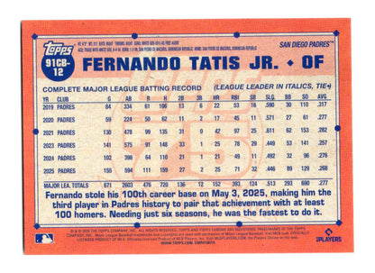 2026 Topps Chrome Fernando Tatis Jr. 1991 75th Anniversary Insert Padres