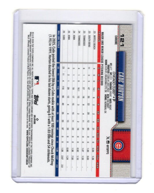 2026 Topps Chrome Cade Horton Card Chicago Cubs