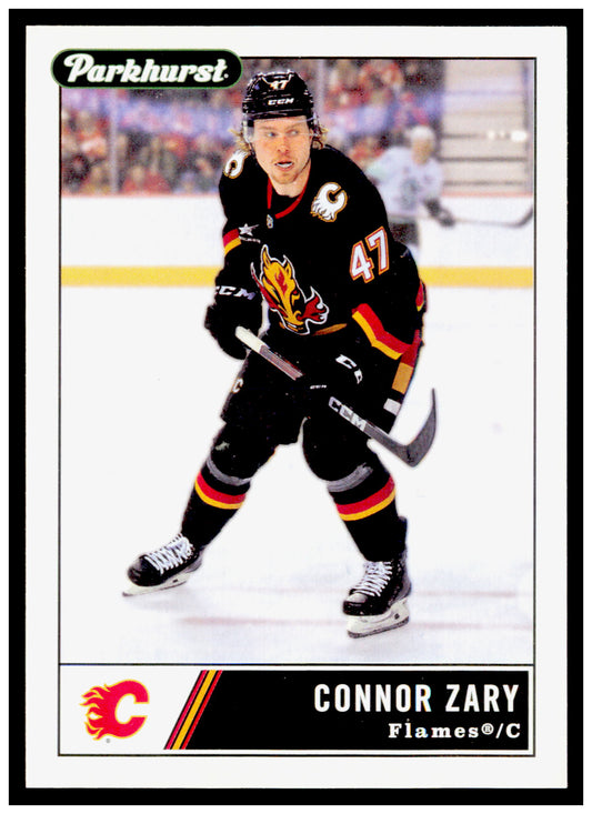 2025-26 Parkhurst Connor Zary Card Space Travel Back Calgary Flames