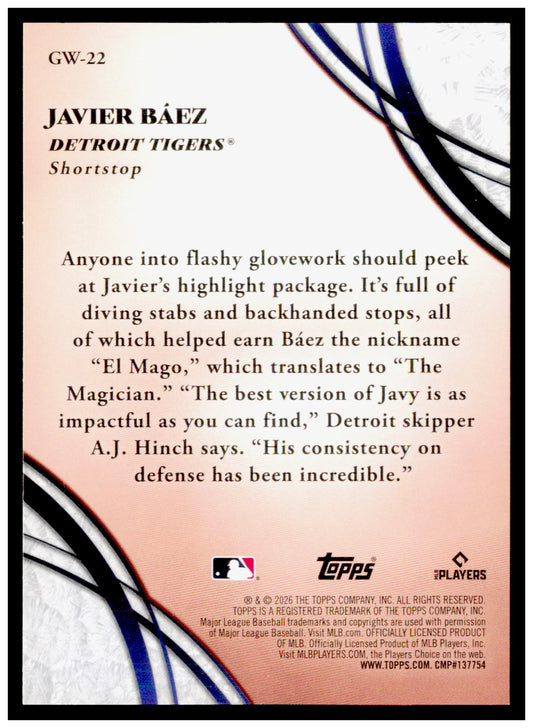 2026 Topps Javier Báez Card Glove Work Detroit Tigers