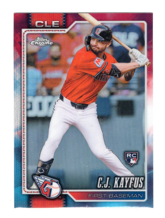 2026 Topps Chrome C.J. Kayfus Card Red White and Blue Refractors Rookie