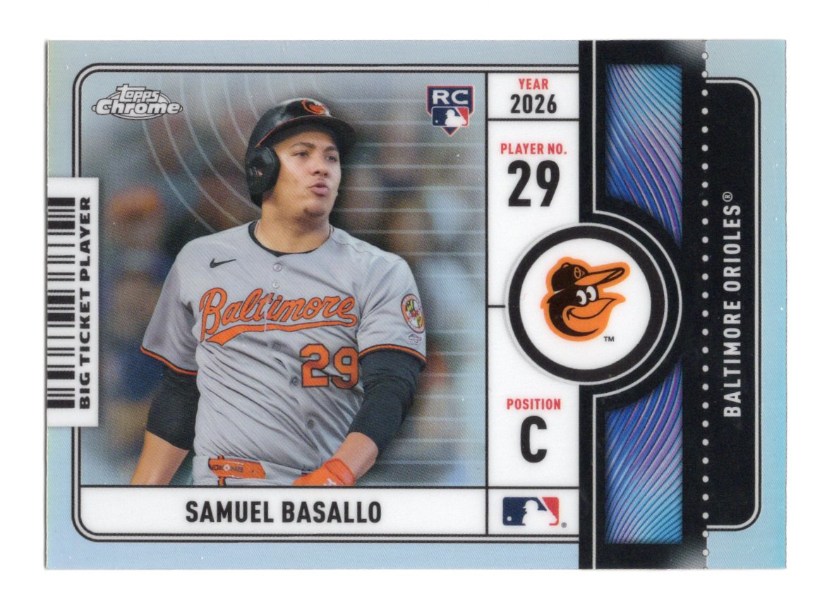 2026 Topps Chrome Samuel Basallo Card Big Ticket Players Baltimore Orioles