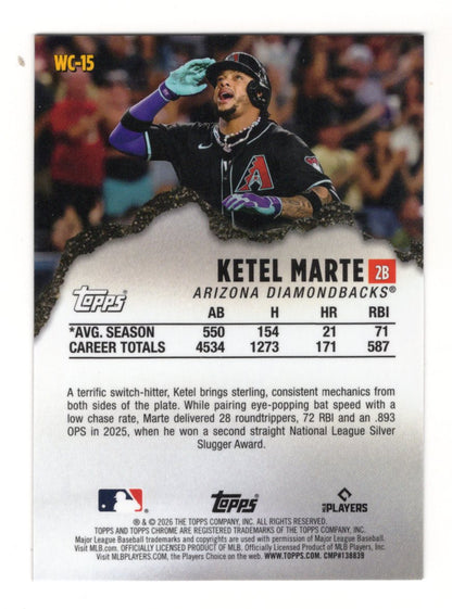 2026 Topps Chrome Ketel Marte Card Wrecking Crew Arizona Diamondbacks