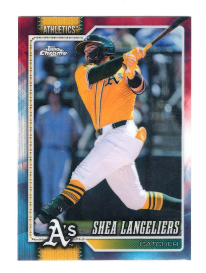 2026 Topps Chrome Shea Langeliers Card Athletics Red White And Blue