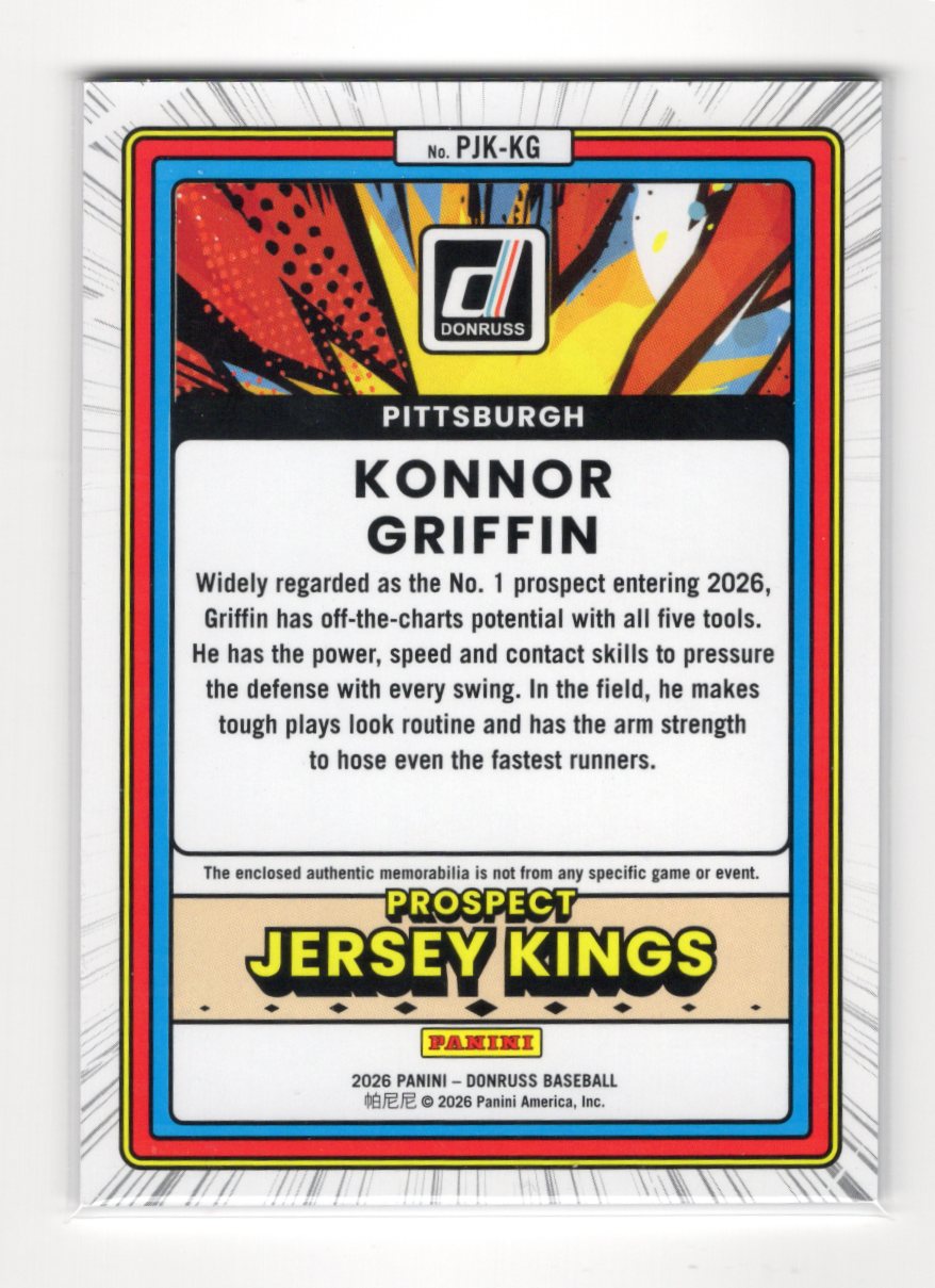 2025 Donruss Konnor Griffin Card Prospect Jersey Kings Blue Ice Memorabilia