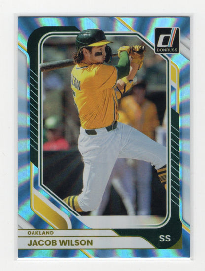 2026 Donruss Jacob Wilson Carolina Blue Laser Holographic /249 #13 Athletics