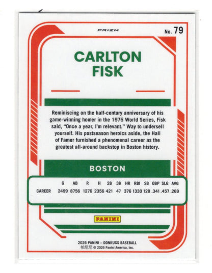 2026 Donruss Carlton Fisk Card Optic Circles Boston Red Sox
