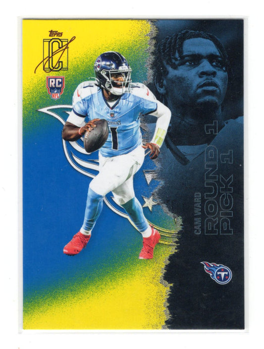 2025 Topps Signature Class Cam Ward Card Blue & Yellow Rookie Tennessee Titans