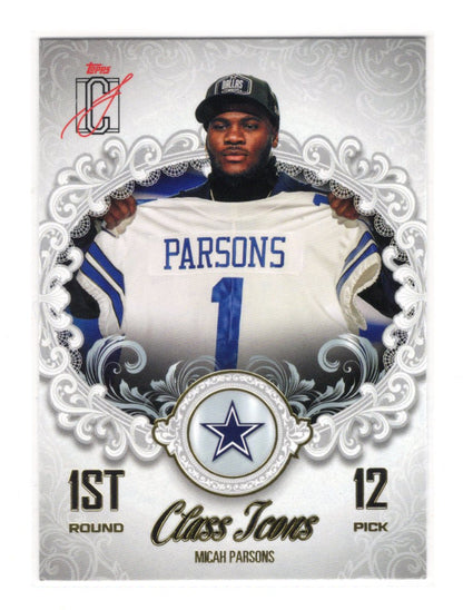 2025 Topps Signature Class Micah Parsons Card Class Icons Dallas Cowboys