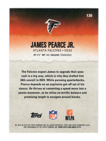 2025 Topps Signature Class James Pearce Jr.  Red & Black RC Falcons