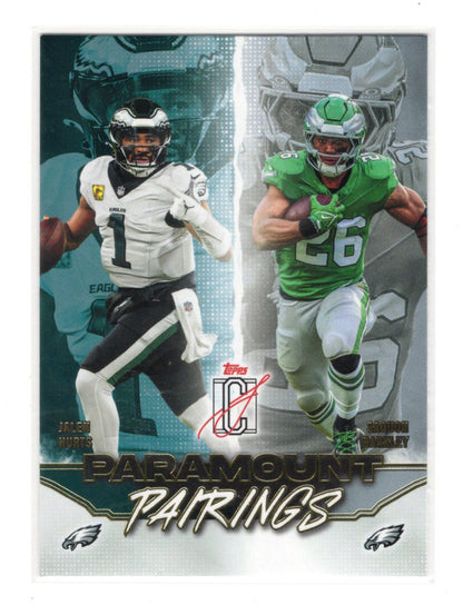2025 Topps Signature Class Saquon Barkley / Jalen Hurts Card Paramount Pairings
