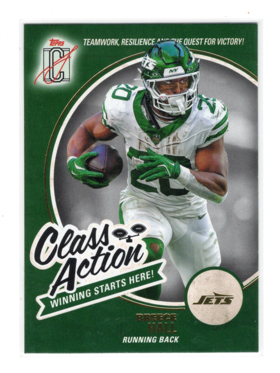 2025 Topps Signature Class Breece Hall Card Class Action New York Jets