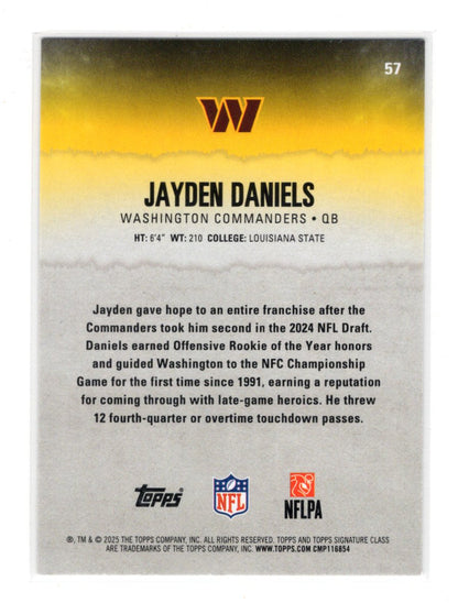 2025 Topps Signature Class Jayden Daniels Green & Purple Washington