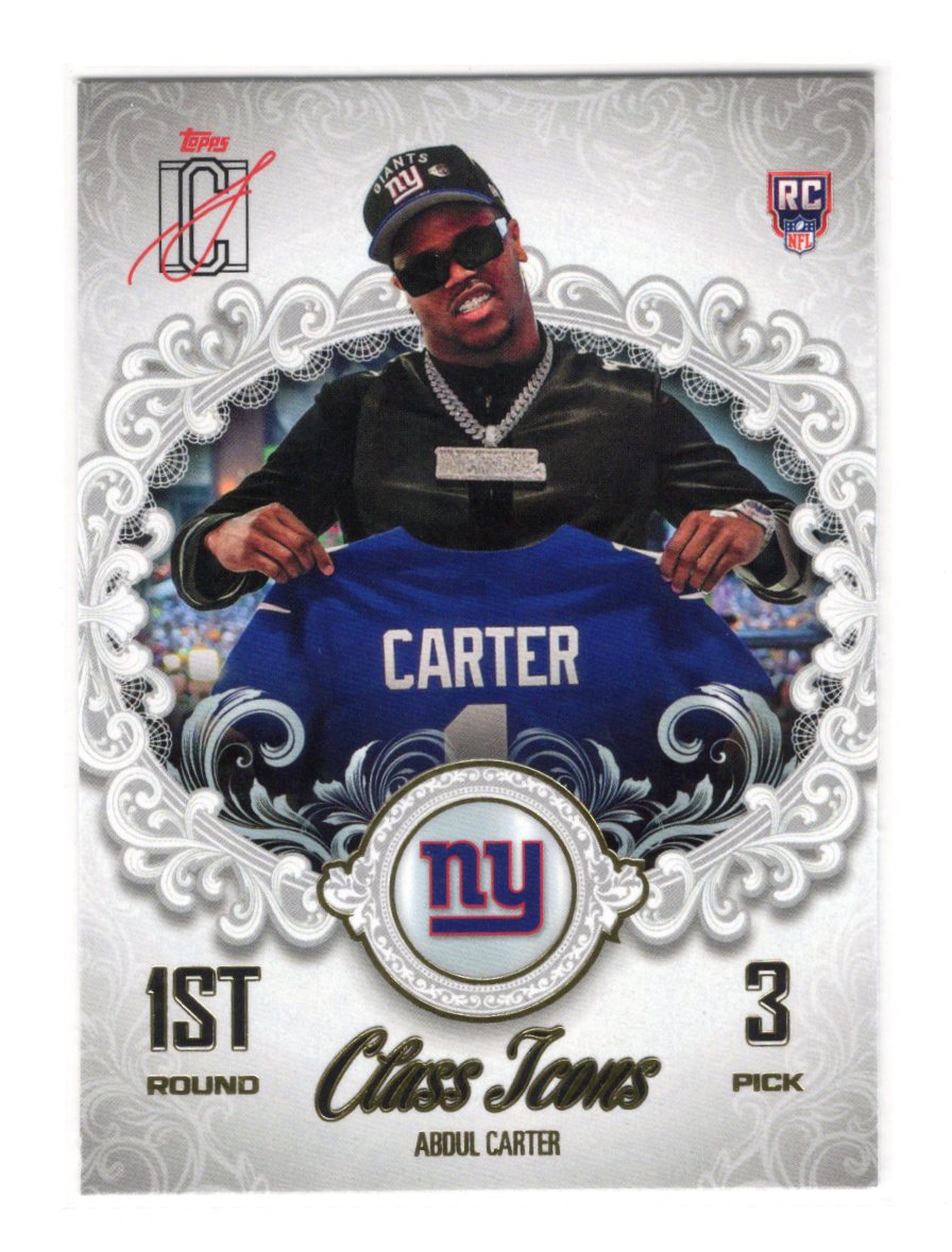 2025 Topps Signature Class Abdul Carter Card Class Icons New York Giants