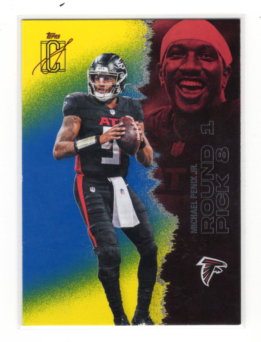 2025 Topps Signature Class Michael Penix Jr. Card Blue & Yellow Atlanta Falcons