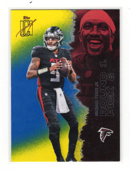 2025 Topps Signature Class Michael Penix Jr. Card Blue & Yellow Atlanta Falcons