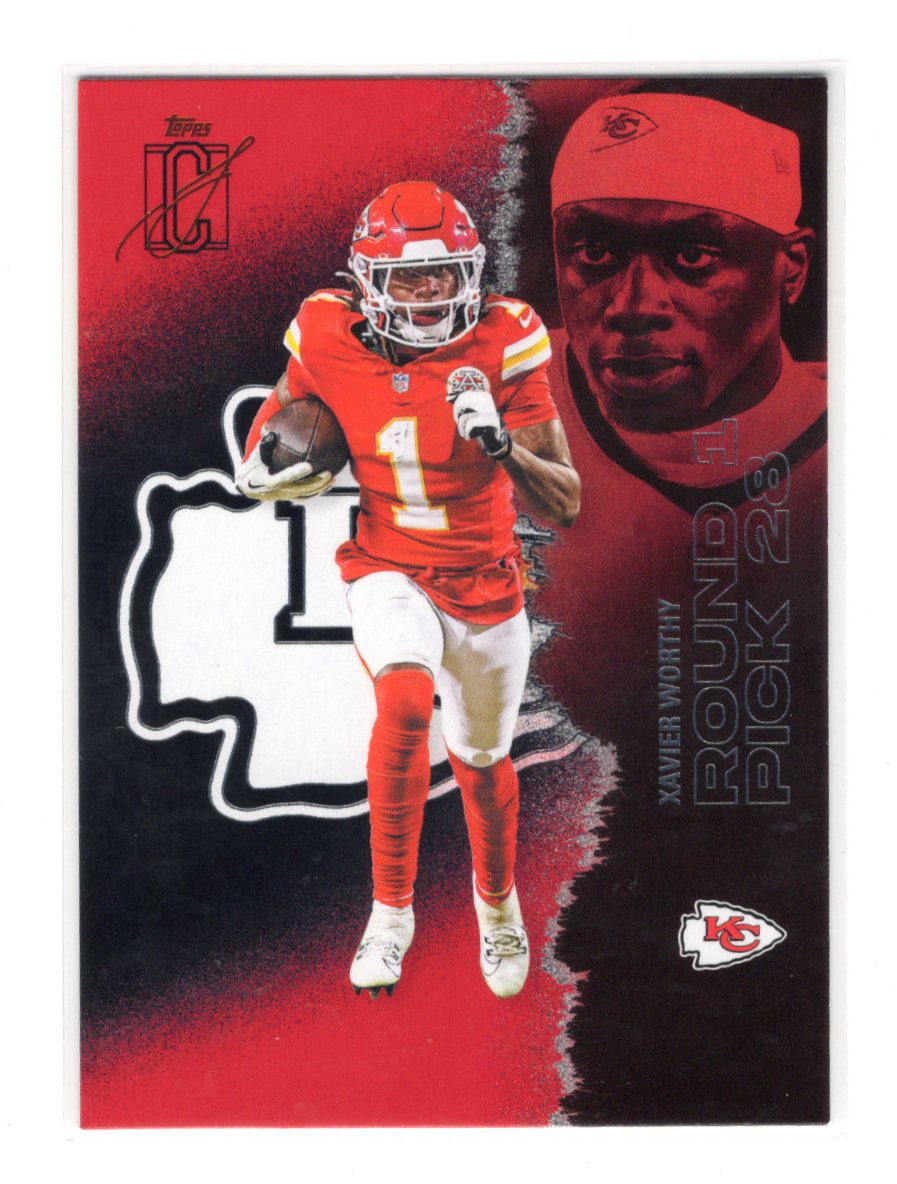 2025 Topps Signature Class Xavier Worthy Card Red & Black Kansas City Chiefs