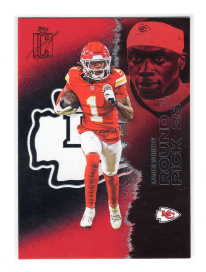 2025 Topps Signature Class Xavier Worthy Card Red & Black Kansas City Chiefs