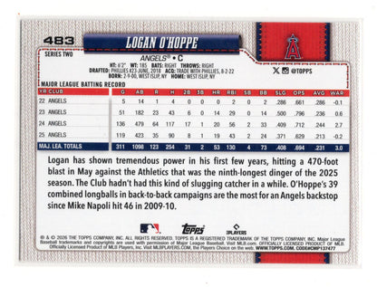 2026 Topps Logan O'Hoppe Card Diamante Foil Los Angeles Angels