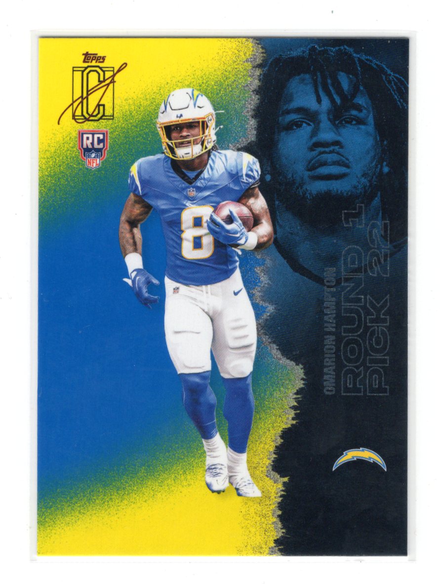 2025 Topps Signature Class Omarion Hampton Card Blue & Yellow Rookie  Chargers