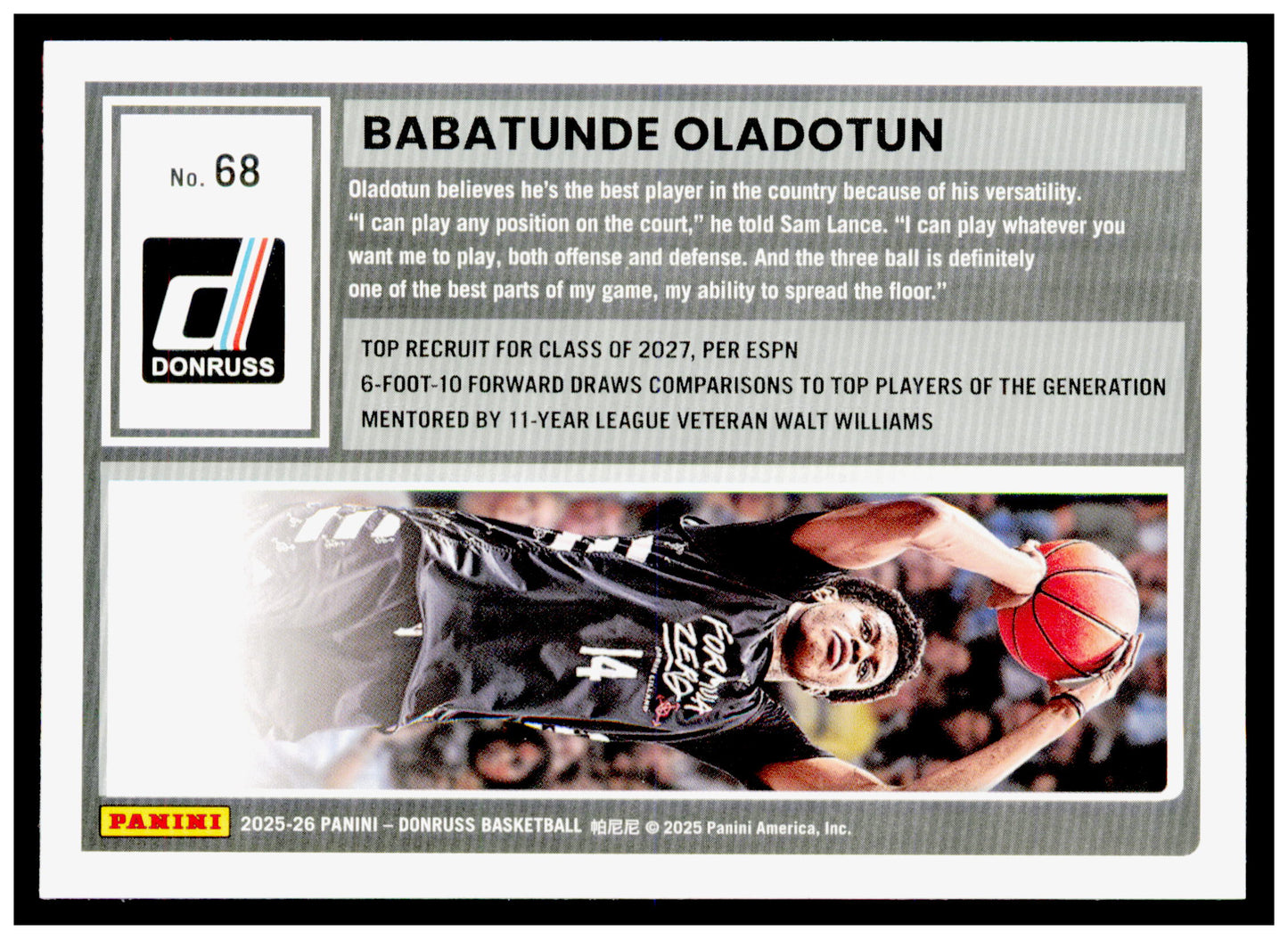 2025-26 Donruss Babatunde Oladotun Card
