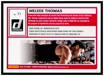 2025-26 Donruss Meleek Thomas Card
