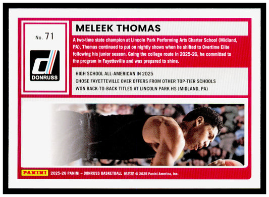 2025-26 Donruss Meleek Thomas Card