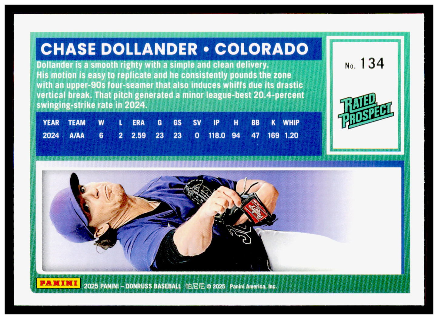 2025 Donruss Chase Dollander Card Rookie Colorado Rockies
