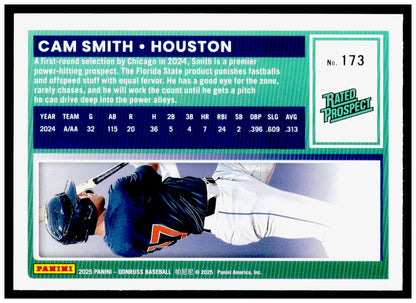 2025 Donruss Cam Smith Card Rookie Houston Astros