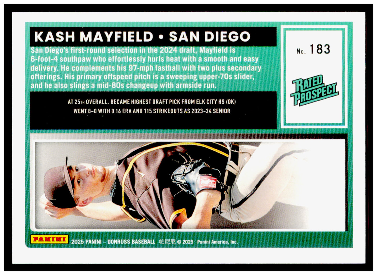 2025 Donruss Kash Mayfield Card San Diego Padres