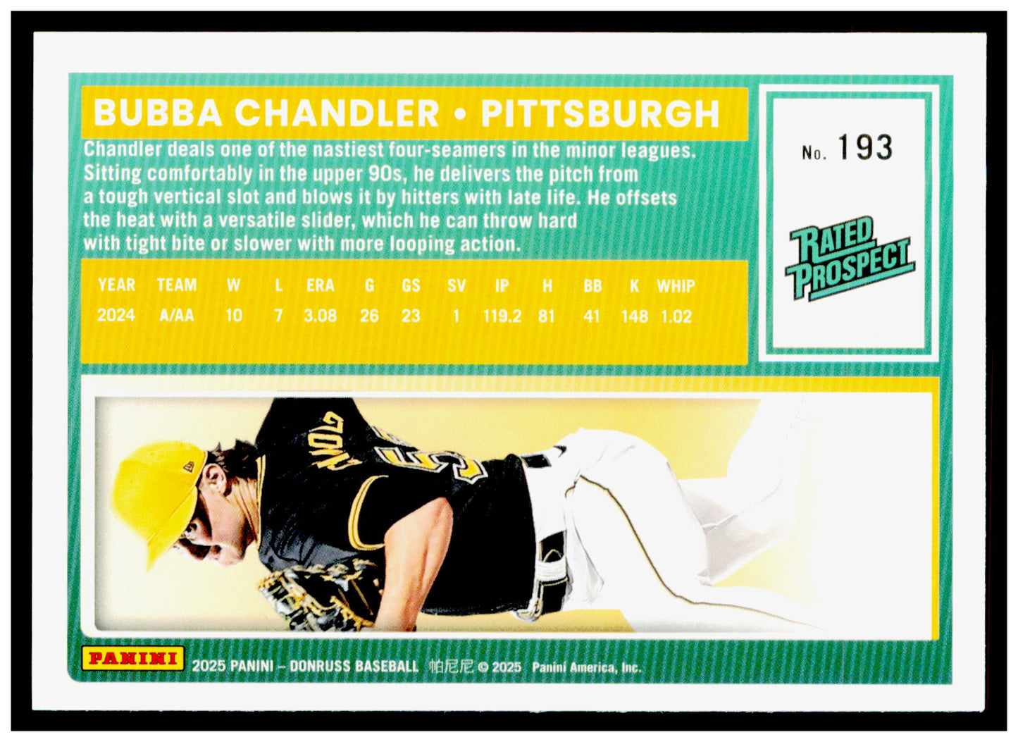 2025 Donruss Bubba Chandler Card Pittsburgh Pirates