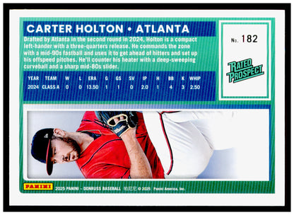 2025 Donruss Carter Holton Card Atlanta Braves