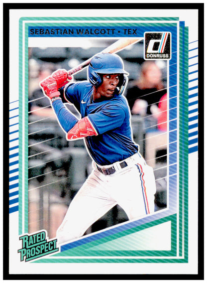 2025 Donruss Sebastian Walcott Card Texas Rangers