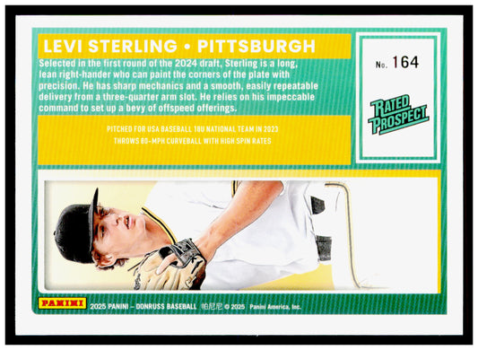2025 Donruss Levi Sterling Card Pittsburgh Pirates