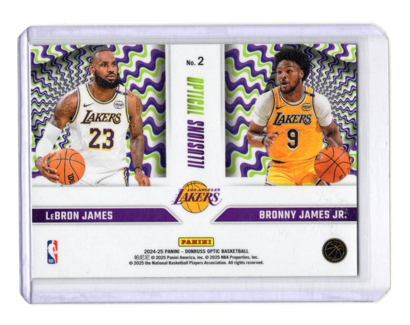2024-25 Donruss Optic Bronny James Jr./LeBron James Card Optical Illusions