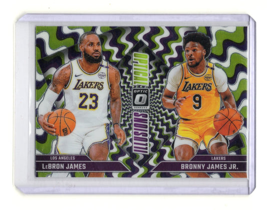 2024-25 Donruss Optic Bronny James Jr./LeBron James Card Optical Illusions