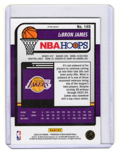 2023-24 Hoops Premium Stock LeBron James Card Ice Prizm Los Angeles Lakers