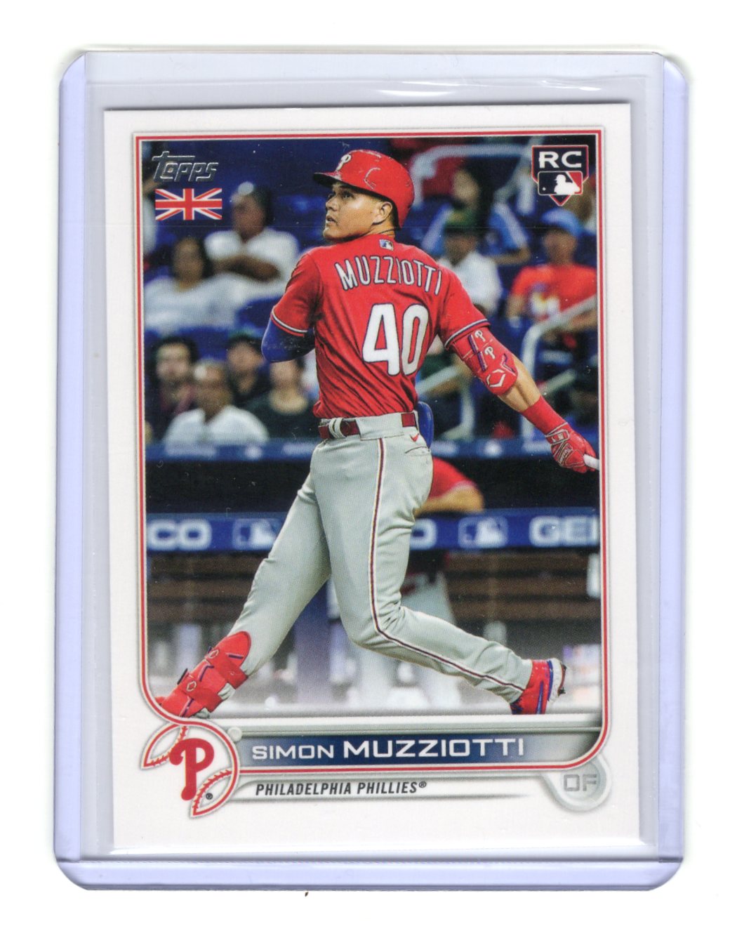 2022 Topps UK Edition Simon Muzziotti Card Rookie Philadelphia Phillies
