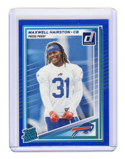 2025 Donruss Maxwell Hairston Card Press Proofs Blue Rookie Buffalo Bills