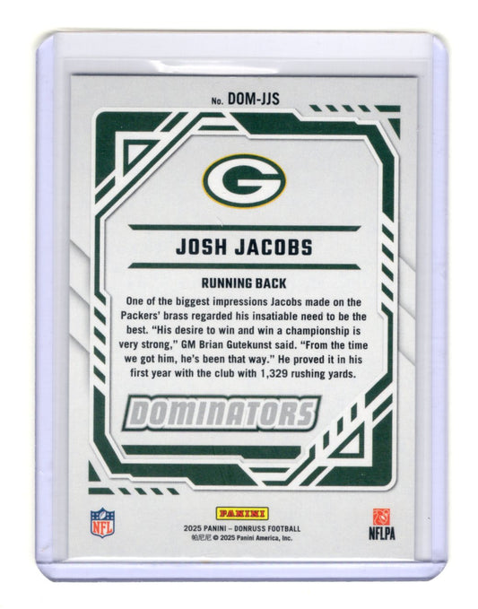 2025 Donruss Josh Jacobs Card Dominators Green Bay Packers