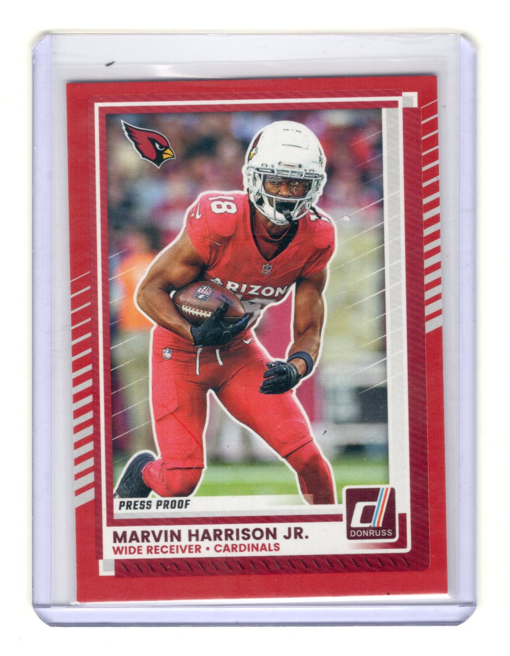 2025 Donruss Marvin Harrison Jr. Card Press Proofs Red Arizona Cardinals