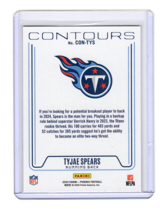 2024 Panini Phoenix Tyjae Spears Card Contours Tennessee Titans