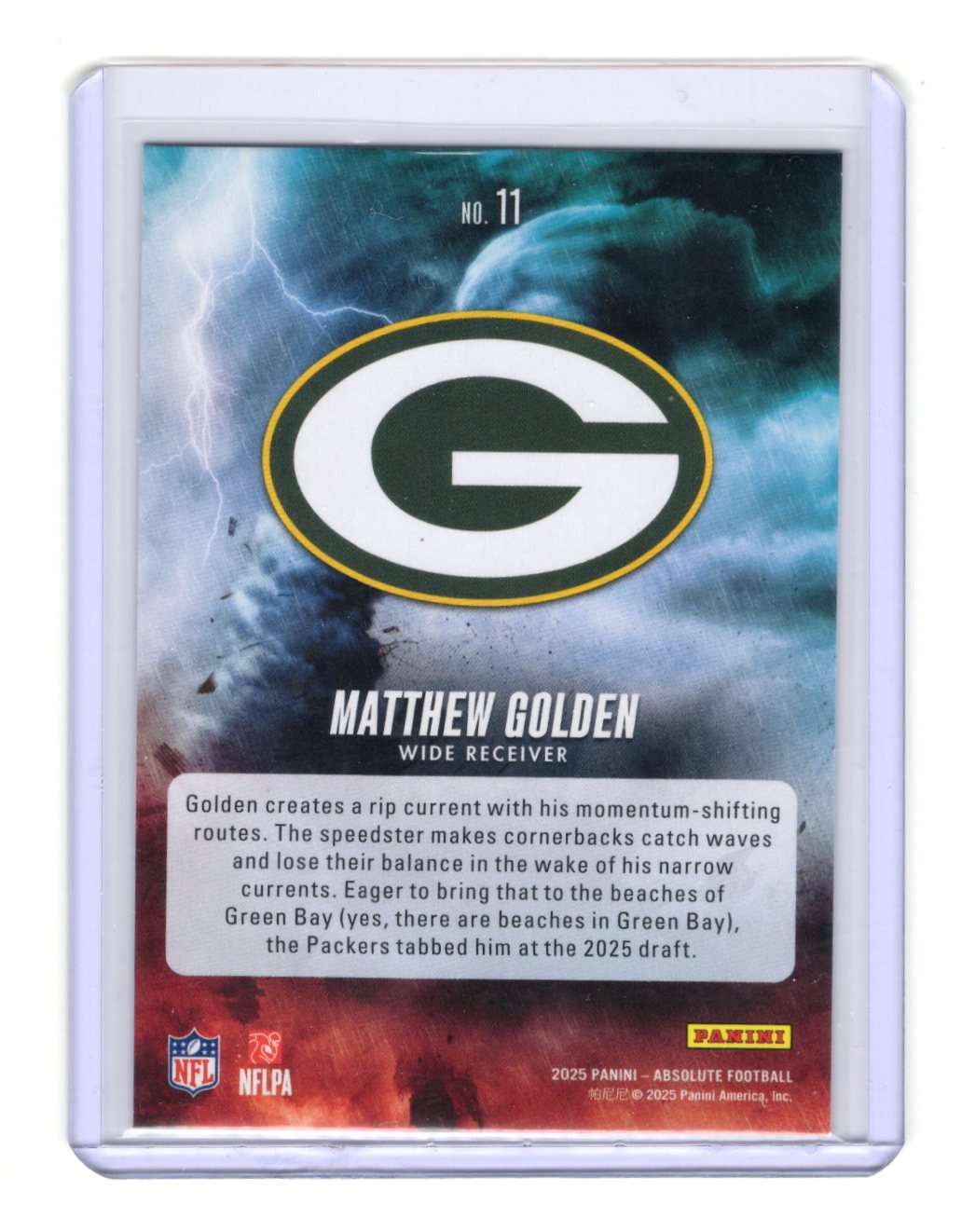 2025 Panini Absolute Matthew Golden Card By Storm Green Bay Packers