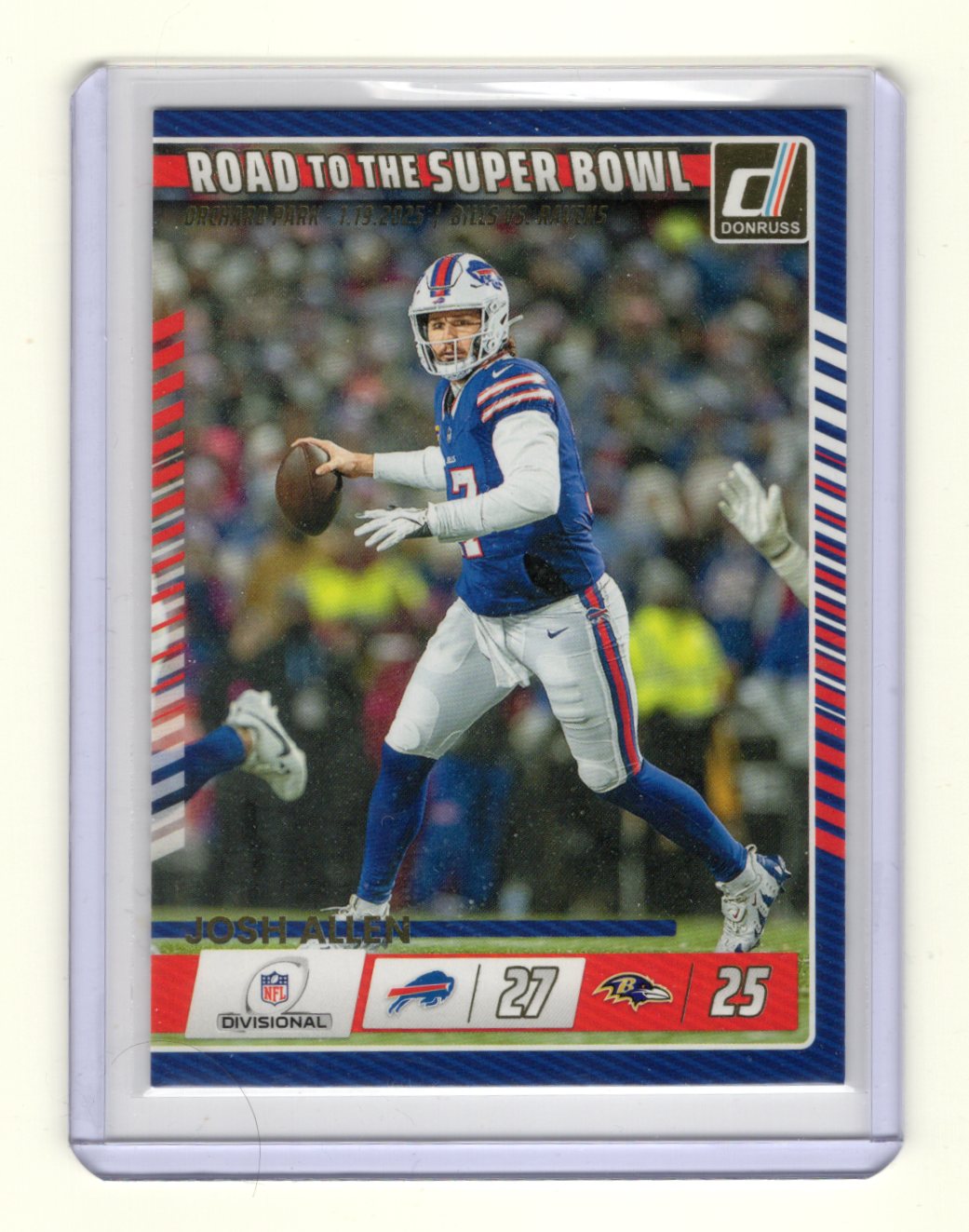 2025 Donruss Josh Allen Card Road to the Super Bowl Divisional Round