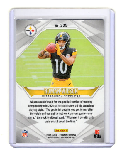 2024 Panini Phoenix Roman Wilson Card Rookie Pittsburgh Steelers